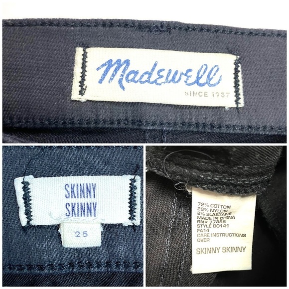 MADEWELL Skinny Skinny Racetrack Moto Jeans in Black - Picture 6 of 10